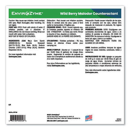 Wildberry Malodor Counteractant, Wildberry Scent, 1 oz Pouch, 800 Pouches