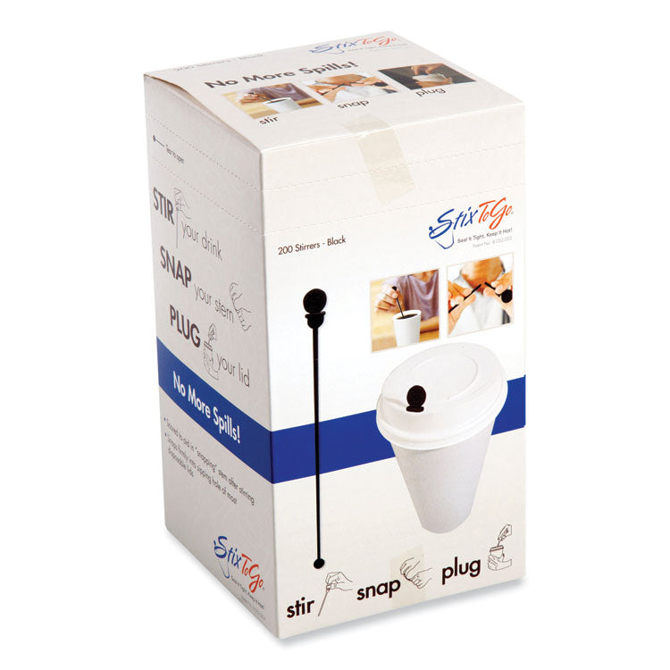 Beverage Plugs, Black, 200/Box, 10 Boxes/Carton