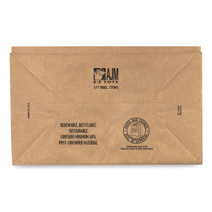 Handle Bag, #1/6 BBL Size, Natural Kraft Flat Handles, 12" x 7" x 17", Brown, 300/Bundle