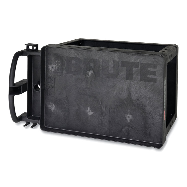 BRUTE Heavy-Duty Utility Cart with Lipped Shelves, Plastic, 2 Shelves, 500 lb Capacity, 17.13" x 38.5" x 38.88", Black