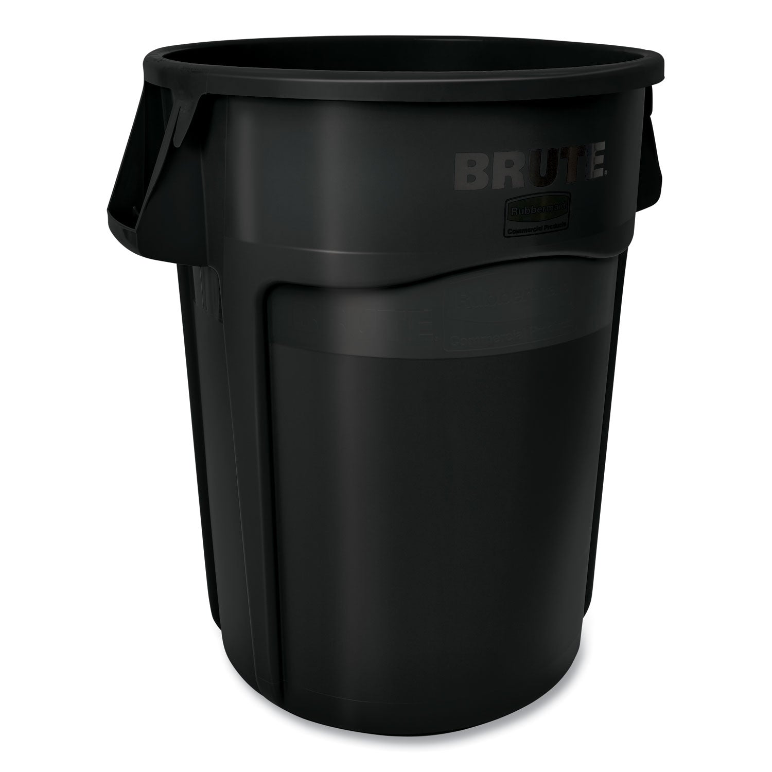 Brute Container, 55 gal, Resin, Black, 3/Carton