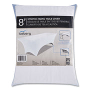 iGear Fabric Table Cover, Polyester/Spandex, 30" x 96", White