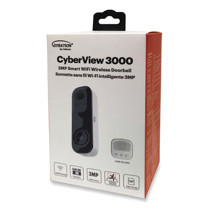Cyberview 3000 3MP WiFi Wireless Doorbell Camera, 2048 x 1536 Pixels