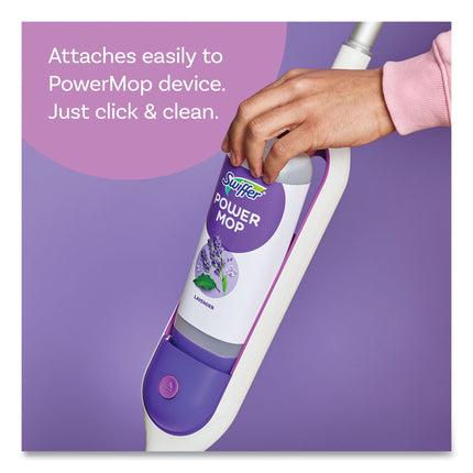 PowerMop Cleaning Solution and Pads Refill Pack, Lavender, 25.3 oz Bottle and 5 Pads per Pack, 4 Packs/Carton
