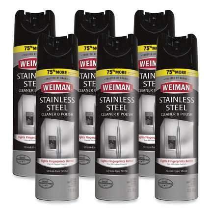 Stainless Steel Cleaner And Polish, 17 Oz Aerosol, 6/carton