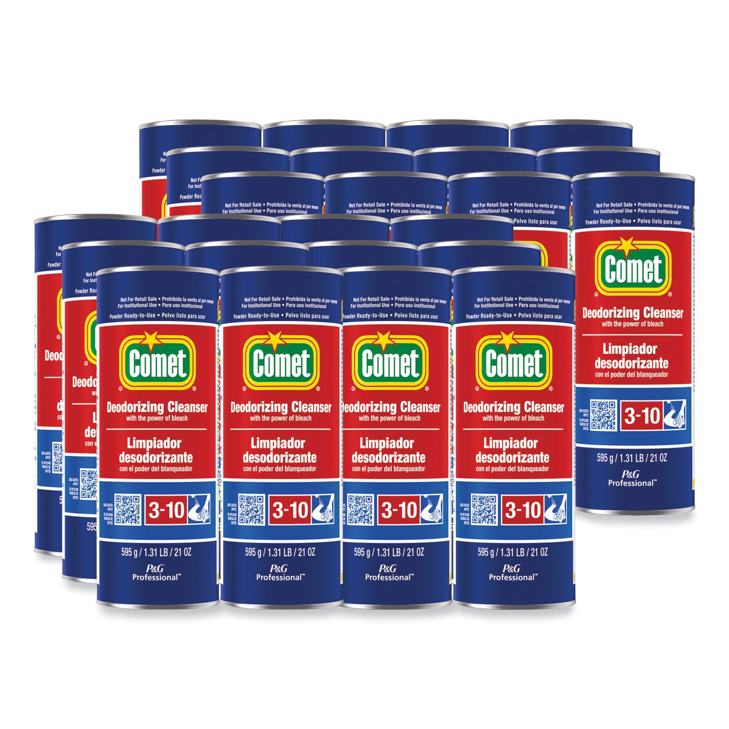 Deodorizing Cleanser With Bleach, Powder, 21 Oz Canister, 24/carton
