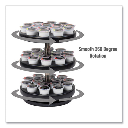 Anchor Collection 3-Tier Single Serve Pod Carousel Countertop Organizer, 9.5 x 9.5 x 11.75, Black