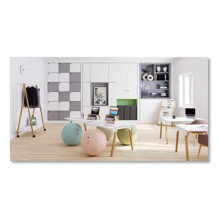 Literature Floor Display Rack, 22.8 x 19.69 x 36.61, White/Woodgrain
