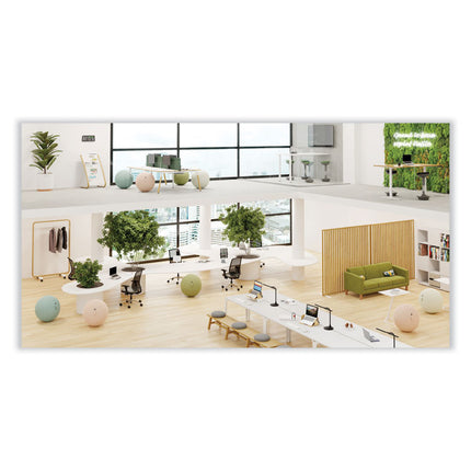 Literature Floor Display Rack, 22.8 x 19.69 x 36.61, White/Woodgrain