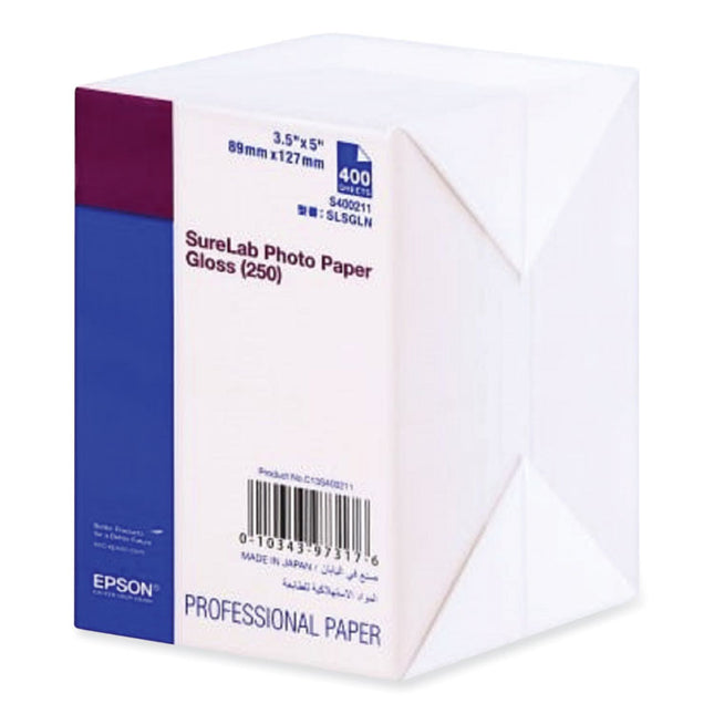 SureLab Photo Paper, 3.5 x 5, Gloss White, 400/Pack