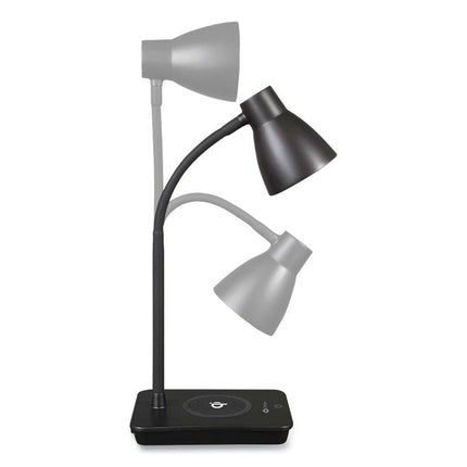 Wellness Series Infuse LED Desk Lamp with Wireless and USB Charging, 15.5" High, Black