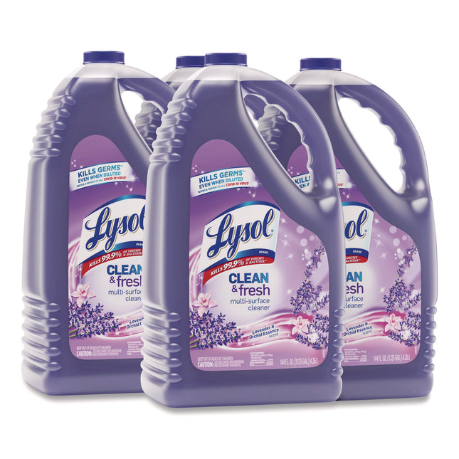Clean and Fresh Multi-Surface Disinfectant Cleaner, Lavender and Orchid Essence, 144 oz Bottle, 4/Carton