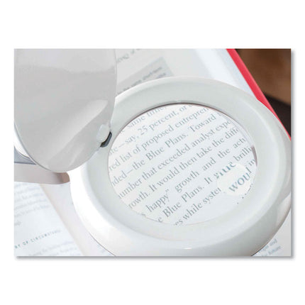 Space-Saving LED Magnifier Desk Lamp, 14" High, White