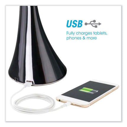 Wellness Series Swerve LED Desk Lamp, 23.25" High, Black