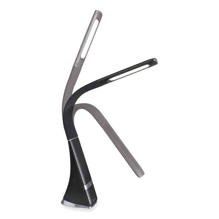 Wellness Series Recharge LED Desk Lamp, 10.75" to 18.75" High, Black