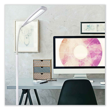 Wellness Series Flex LED Floor Lamp, 49" to 71" High, White