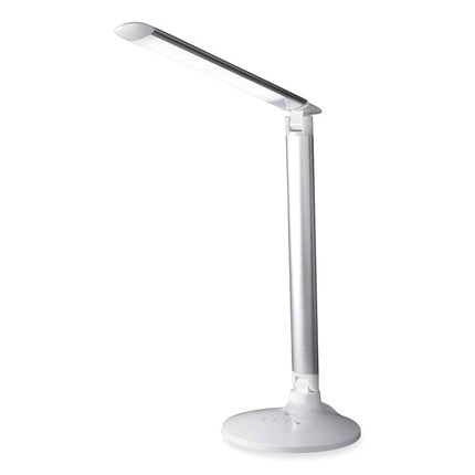 Wellness Series Command LED Desk Lamp with Voice Assistant, 17.75" to 29" High, Silver