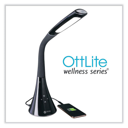 Wellness Series Swerve LED Desk Lamp, 23.25" High, Black