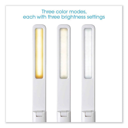 Wellness Series Slimline LED Desk Lamp, 5" to 20.25" High, White