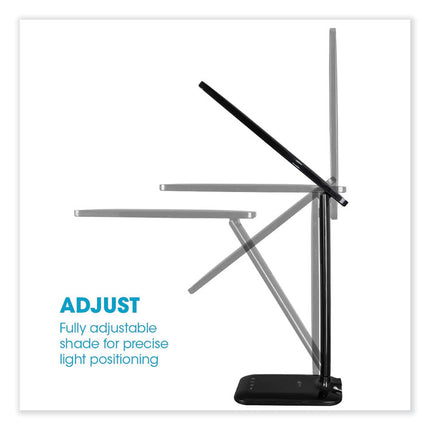 Wellness Series Slimline LED Desk Lamp, 5" to 20.25" High, Black