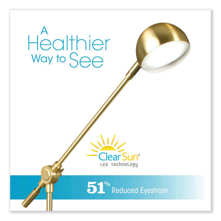 Wellness Series Direct LED Desk Lamp, 4" to 18" High, Brass
