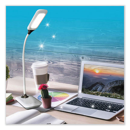 Wellness Series Sanitizing Enhance LED Desk Lamp, 8.5" to 11" High, White