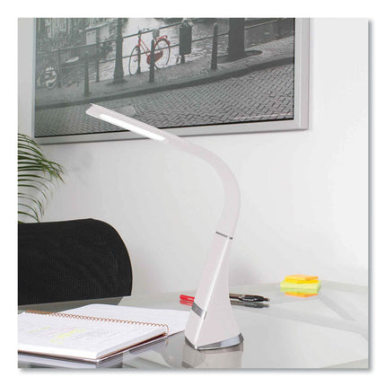 Wellness Series Recharge LED Desk Lamp, 10.75" to 18.75" High, White