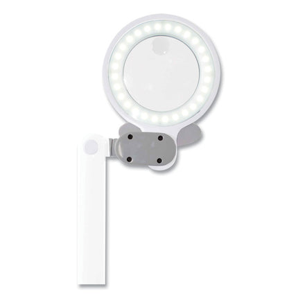 Space-Saving LED Magnifier Desk Lamp, 14" High, White
