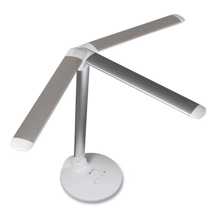 Wellness Series Command LED Desk Lamp with Voice Assistant, 17.75" to 29" High, Silver