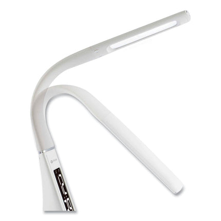 Wellness Series Sanitizing Thrive LED Desk Lamp with Clock, 10" to 18.75", White