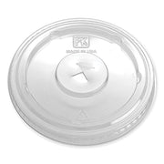 Greenware Cold Drink Lids, X-Slot, Fits 12 oz to 20 oz Cold Cup, Plastic, Clear, 1,000/Carton
