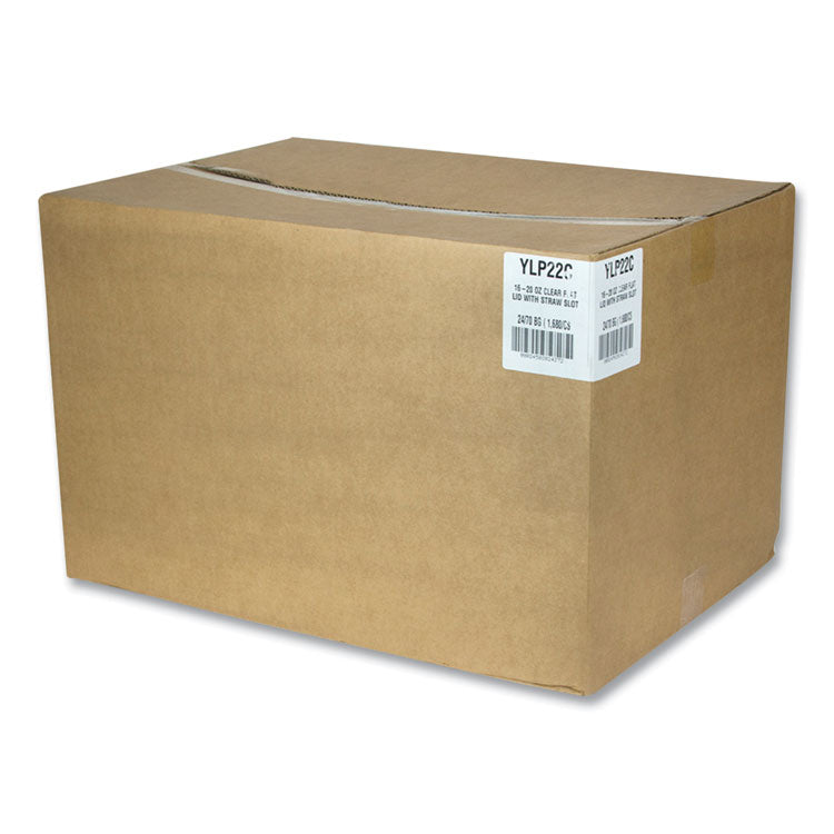 Cold Cup Lids, Fits 12 oz/14 oz/16 oz/20 oz Cold Cups, Plastic, Clear, 1,680/Carton