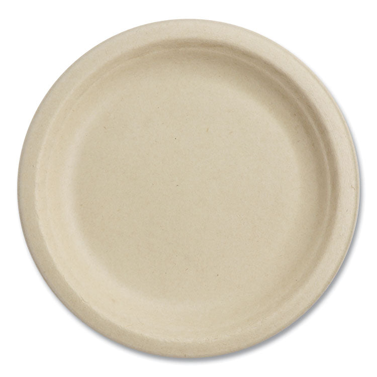 Fiber Plates, Paper, 7" dia, Natural, 1,000/Carton
