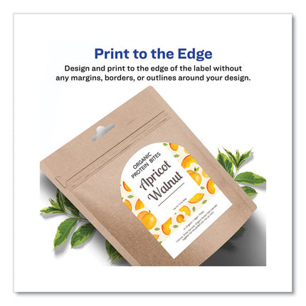 Textured Arched Print-To-The-Edge Labels, Laser Printers, 3 X 2.25, White, 9/sheet, 10 Sheets/pack