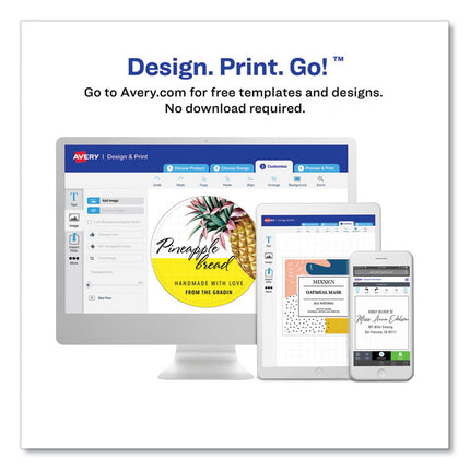 Textured Arched Print-To-The-Edge Labels, Laser Printers, 3 X 2.25, White, 9/sheet, 10 Sheets/pack