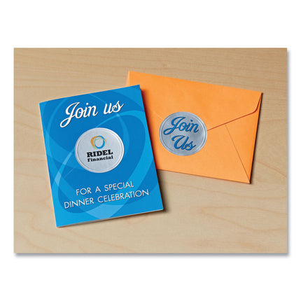 Round Labels, Inkjet Printers, 2" dia, Silver, 12/Sheet, 8 Sheets/Pack