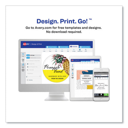 Round Print-To-The Edge Labels With Sure Feed And Easy Peel, 2" Dia, Glossy Clear, 120/pk