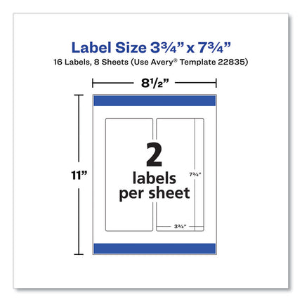 Durable Water-Resistant Wraparound Labels w/ Sure Feed, 3.25 x 7.75, 16/PK