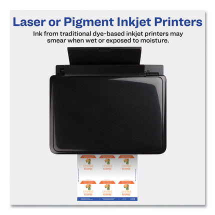 Durable White ID Labels w/ Sure Feed, 2.5" dia, White, 72/Pk