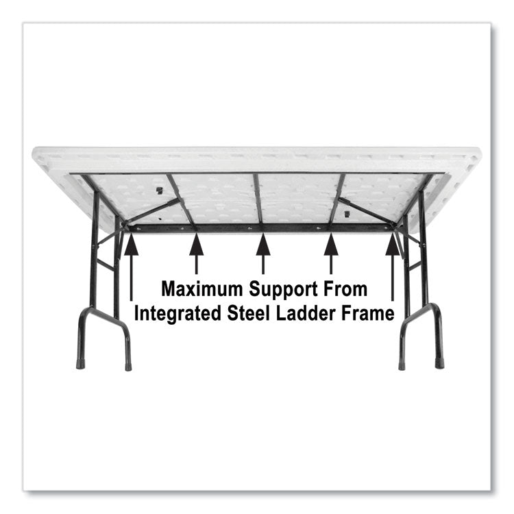 Adjustable Folding Tables, Rectangular, 72" x 30" x 22" to 32", Gray Granite Top, Black Legs, 4/Pallet