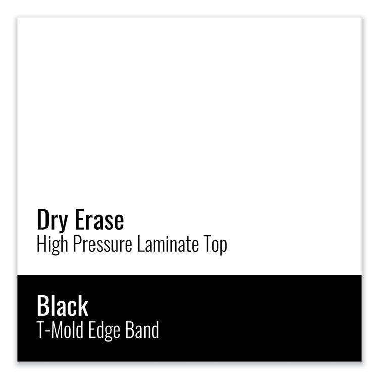 Markerboard Activity Tables, Square, 48" x 48" x 19" to 29", White Top, Black Legs, 4/Pallet