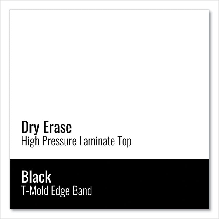 Markerboard Activity Table, Kidney Shape, 72" x 48" x 19" to 29", White Top, Black Legs, 4/Pallet