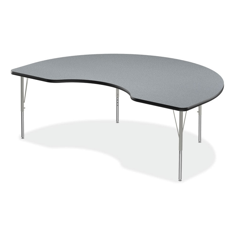 Adjustable Activity Tables, Kidney Shaped, 72" x 48" x 19" to 29", Gray Top, Gray Legs, 4/Pallet