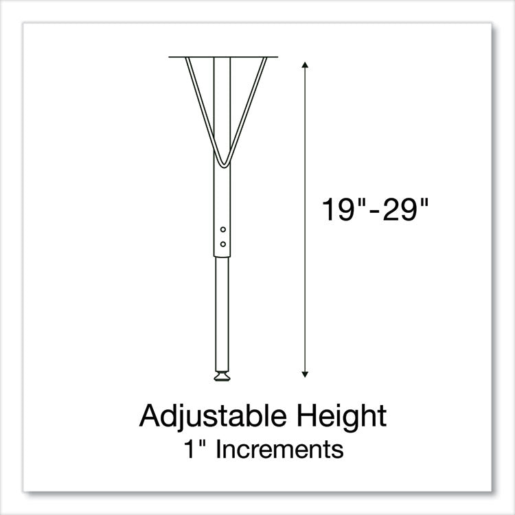 Height Adjustable Activity Tables, Round, 60" x 19" to 29", Medium Oak Top, Black Legs, 4/Pallet