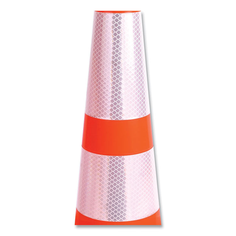 Traffic Cone, 10.75 x 10.75 x 28, Orange/Silver/Black