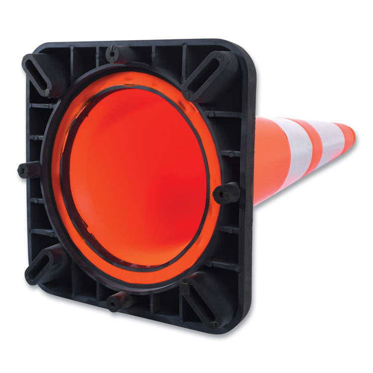 Traffic Cone, 10.75 x 10.75 x 28, Orange/Silver/Black