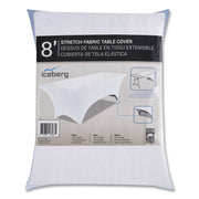 iGear Fabric Table Cover, Polyester/Spandex, 30" x 72", White