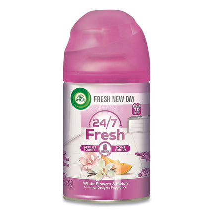 Freshmatic Life Scents Starter Kit, Automatic Sprayer/5.89 oz White Flowers and Melon Summer Delights Refill/Battery