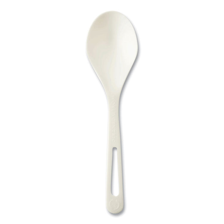 TPLA Compostable Cutlery, Soup Spoon, Plastic, White, 1,000/Carton