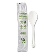 TPLA Compostable Cutlery, Soup Spoon, Plastic, White, 750/Carton
